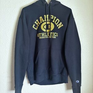Champion Men's Navy and Gold Hoodie